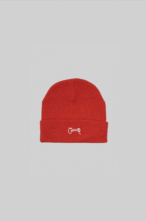 Unisex Scripted Beanie Red