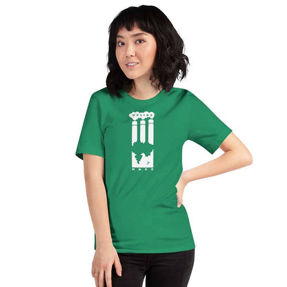 UPSIDE DOWN T-Shirt supporting Greenpeace Kelly Green on woman