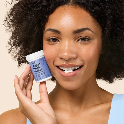 Model holding and taking Rael vaginal health probiotics