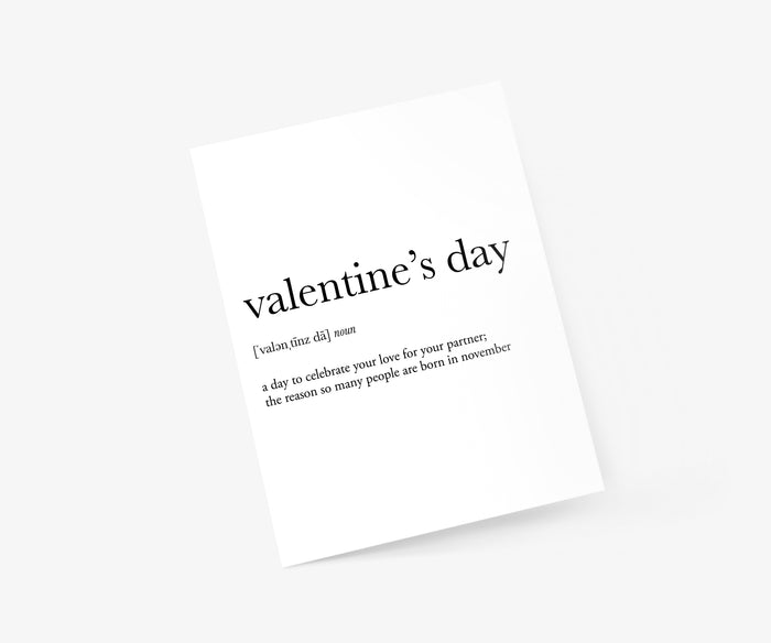 Valentine's Day Definition Valentine's Day Card | Footnotes Paper