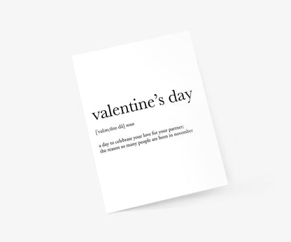 Valentine's Day Definition Valentine's Day Card | Footnotes Paper