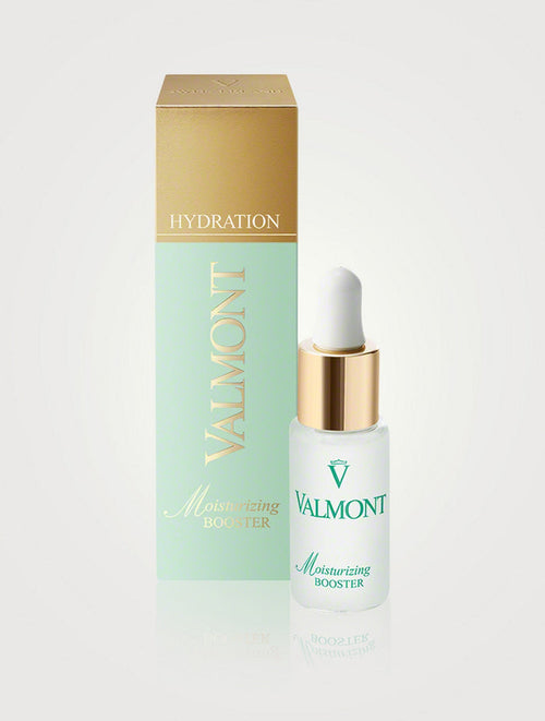 Valmont Moisturizing Booster Hydration Gel Serum in 20ml NIB, close-up of the clear gel in a sleek bottle.