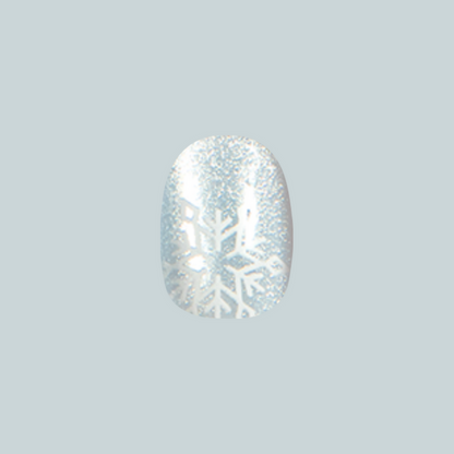 Velvet Snowflake - Tab Press-On | Extra Short | Round