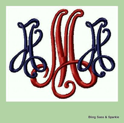 Victor Monogram Font - 5 INCHES