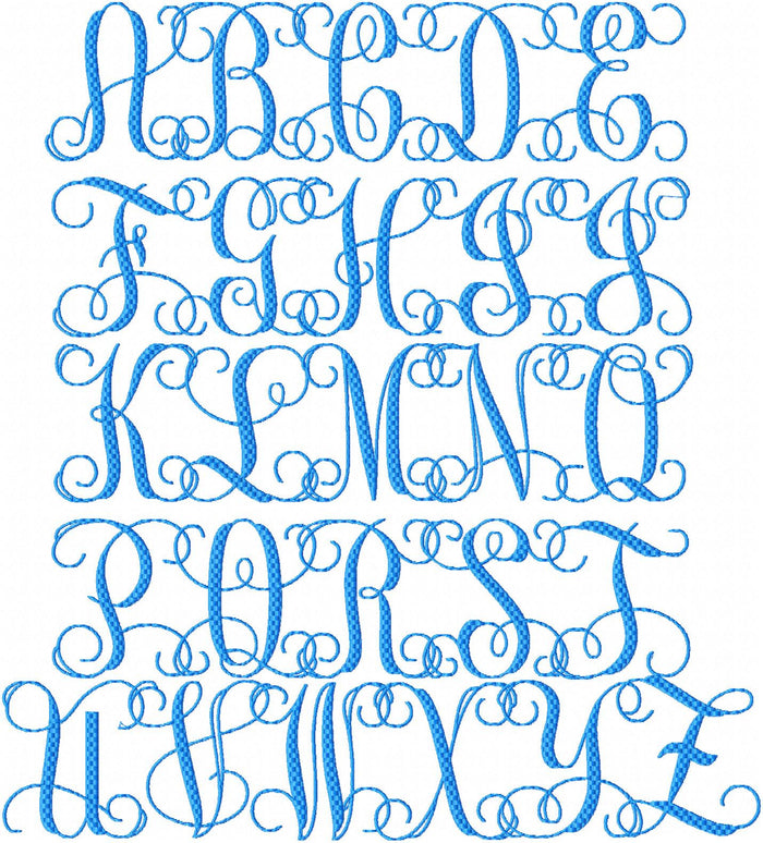 Vines Brick Monogram Font - comes in 3 and 3.75" sizes