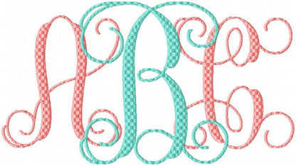 Vines Brick Monogram Font - comes in 3 and 3.75" sizes