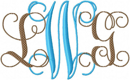 Vines Brick Monogram Font - comes in 3 and 3.75" sizes
