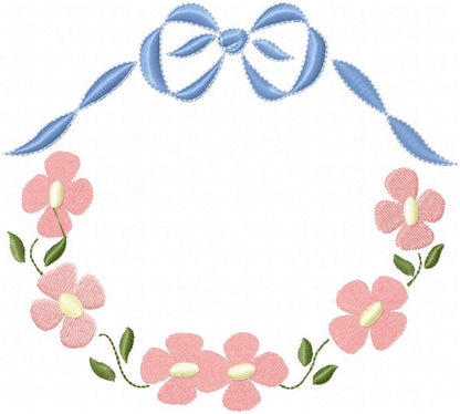 VINTAGE FLOWER RIBBON BORDER