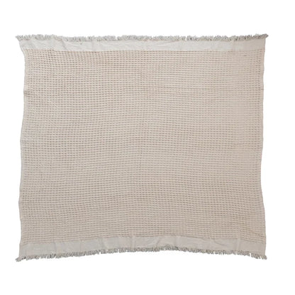 Waffle Weave Throw w/ Fringe