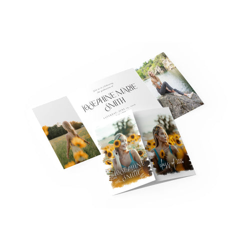 Watercolor Graduation Gate Fold Invitation