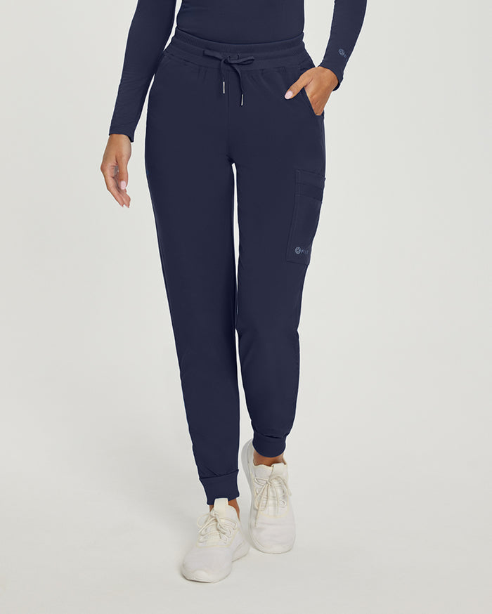 White Cross Fit Athletic Jogger Scrub Pants