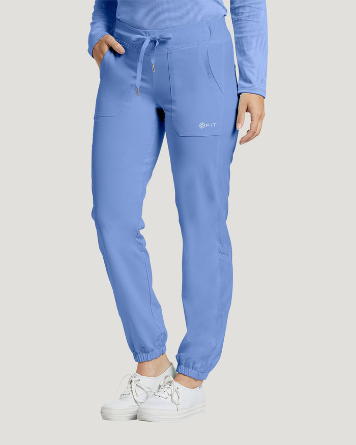 White Cross Fit Jogger Scrub Pants