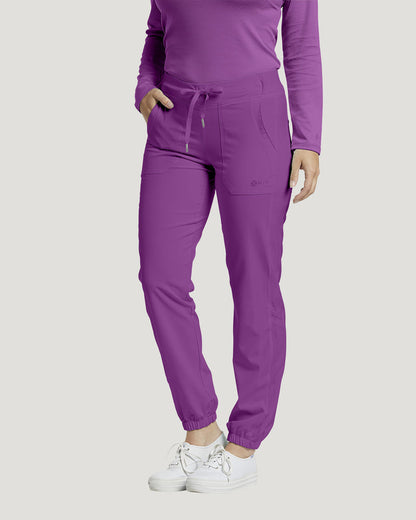 White Cross Fit Jogger Scrub Pants