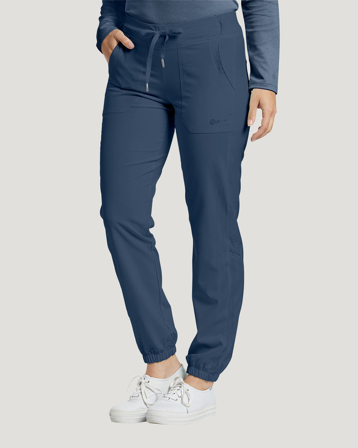 White Cross Fit Jogger Scrub Pants