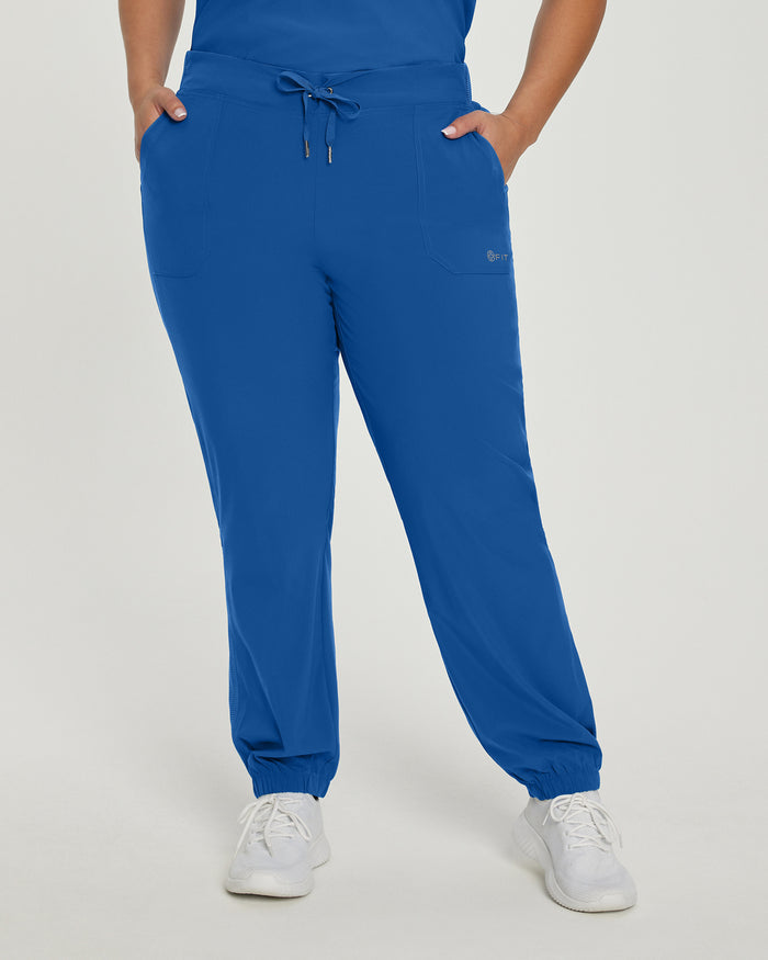 White Cross Fit Jogger Scrub Pants