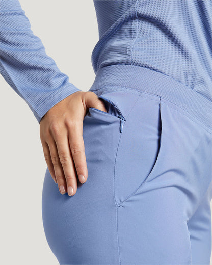 White Cross Fit Stretch Waistband Scrub Pants