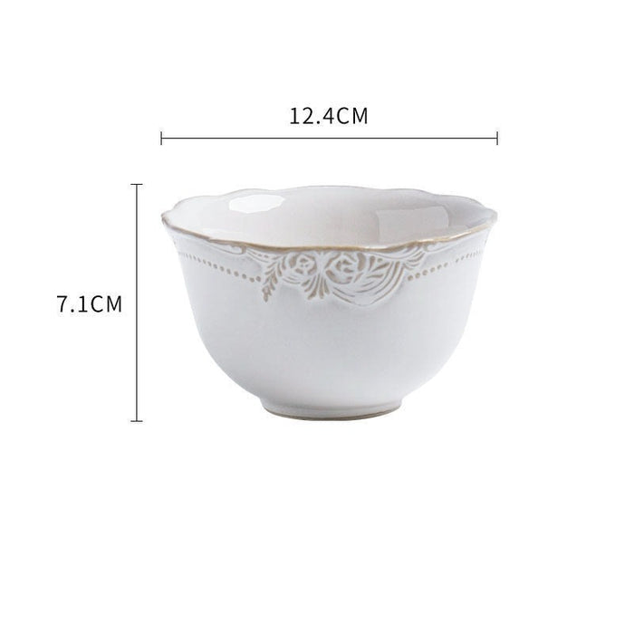 White Embossed Bowls