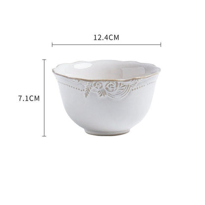 White Embossed Bowls