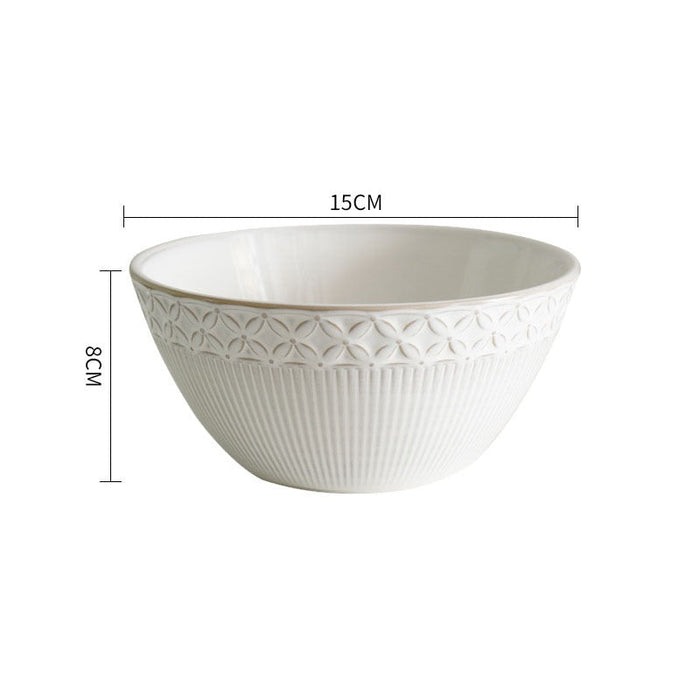 White Knitted Ceramic Bowls