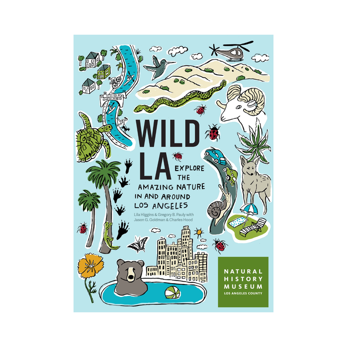 Wild LA book cover with nature illustrations and Natural History Museum badge