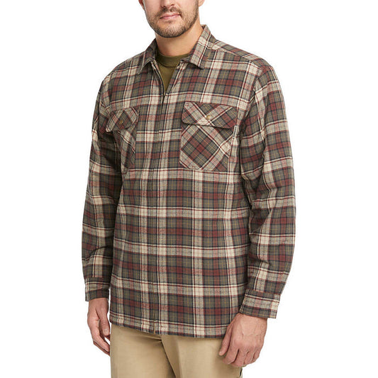 Wolverine Sherpa Lined Zip Shirt Jacket - Black Olive Plaid