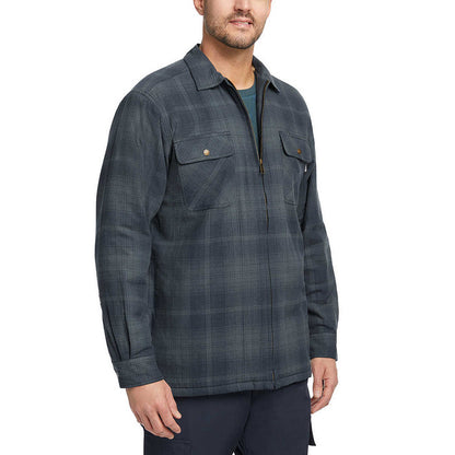Wolverine Sherpa Lined Zip Shirt Jacket - Dark Slated Plaid
