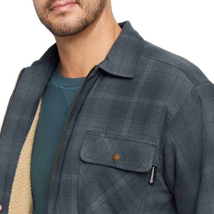 Wolverine Sherpa Lined Zip Shirt Jacket - Dark Slated Plaid