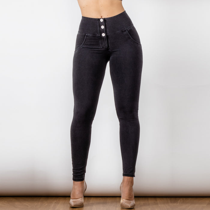 Women’s Black High-Waist Hip-Raise Jeans – Lift & Shape