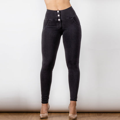 Women’s Black High-Waist Hip-Raise Jeans – Lift & Shape