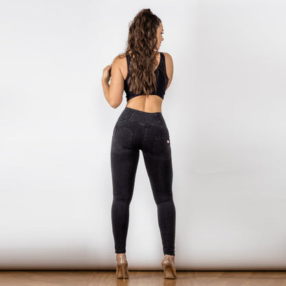 Women’s Black High-Waist Hip-Raise Jeans – Lift & Shape
