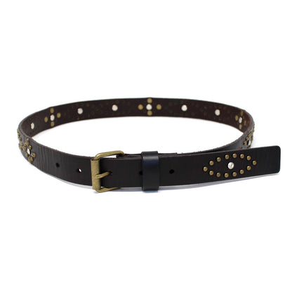 Women's Black Thin Studded Belt