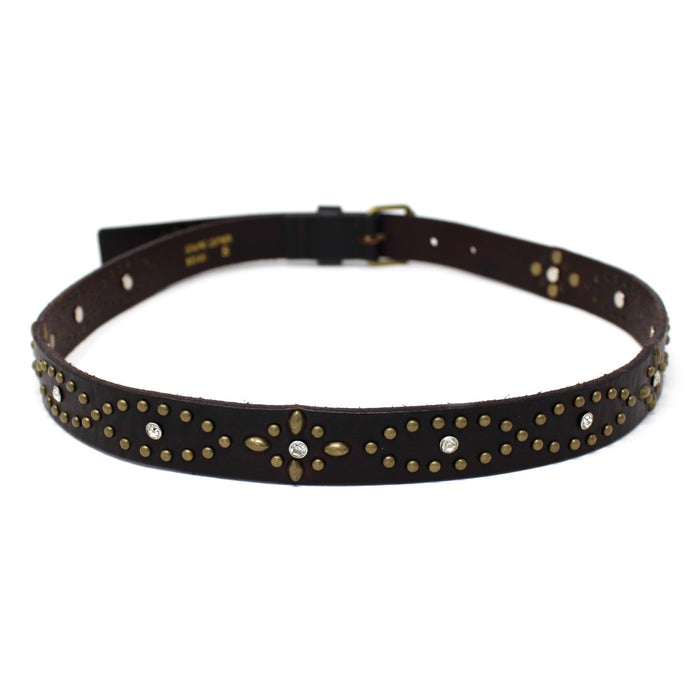Women's Black Thin Studded Belt