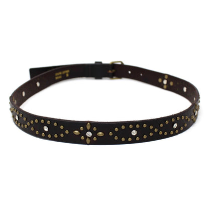Women's Black Thin Studded Belt