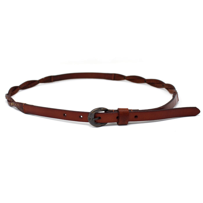 Women's Thin Studded Braided Belt