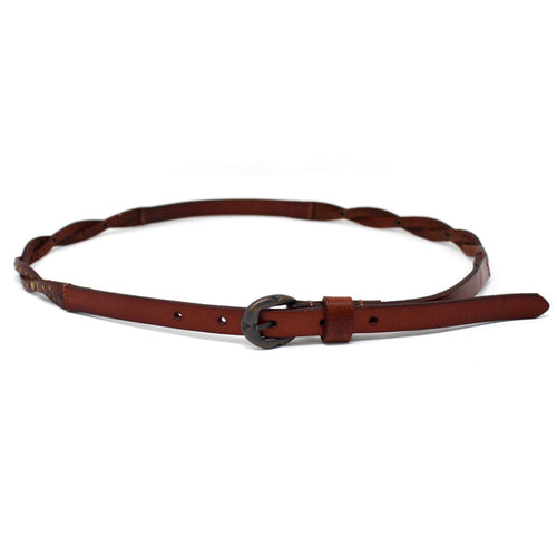 Women's Thin Studded Braided Belt
