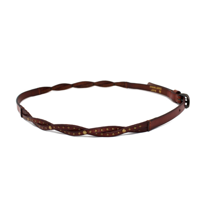Women's Thin Studded Braided Belt