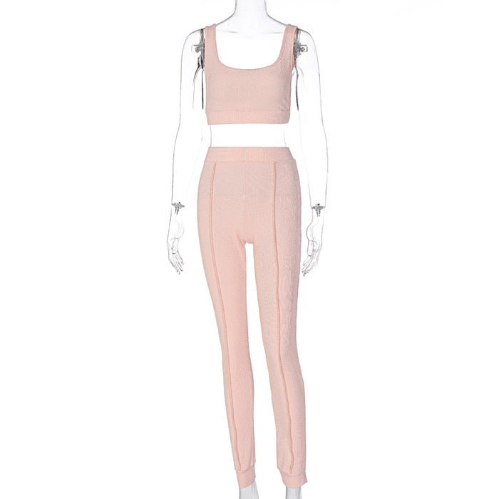 Women’s Threaded Yoga Fitness Suit – Seamless & Supportive
