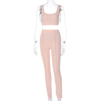Women’s Threaded Yoga Fitness Suit – Seamless & Supportive
