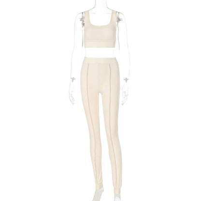 Women’s Threaded Yoga Fitness Suit – Seamless & Supportive