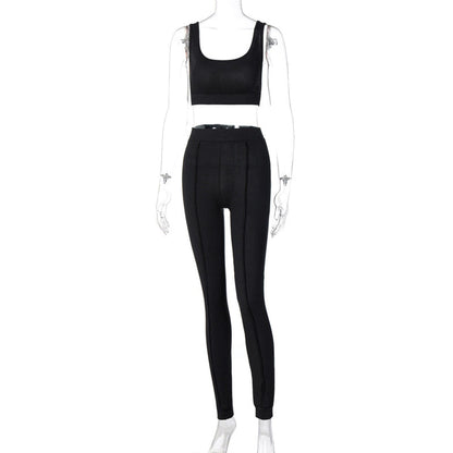 Women’s Threaded Yoga Fitness Suit – Seamless & Supportive