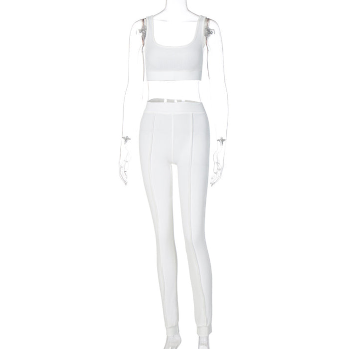 Women’s Threaded Yoga Fitness Suit – Seamless & Supportive