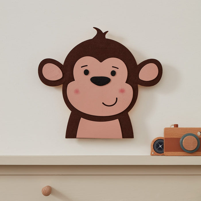 Wooden Children’s Monkey Wall Light