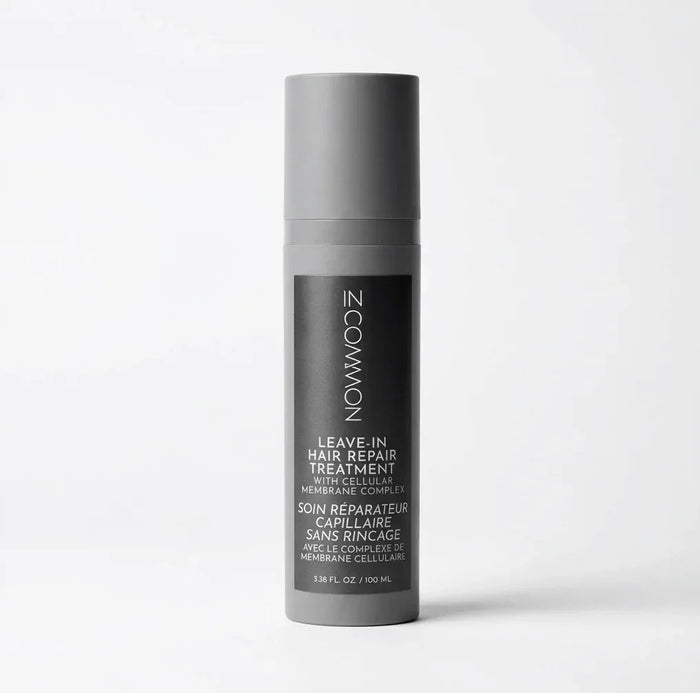 Gray bottle of leave-in hair repair treatment with cellular membrane complex, 3.38 fl oz